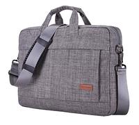 HotYou Sac à Bandoulière 15 Pouces Ordinateur Portable, 15" Sacoche Notebook pour Dell Alienware/MacBook/Lenovo/HP, Voyage, Entreprise, Université et Bureau,Gris,15 Pouces