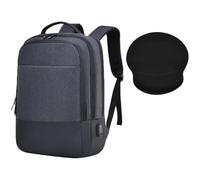 HotYou Sac à Dos + Tapis de Souris Set, Taille 46x34x20cm, Compartiment Ordinateur, Pochette Anti-Vol, Port USB, Respirant, Imperméable, Idéal pour Travail, Navette & Voyage,Gris 2