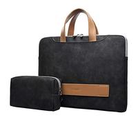 HotYou Sac Ordinateur Portable 14 Pouces Sac a Main Sacoche Cabas Sac Fourre-Tout Sac Elégant en PU Cuir Sac de Voyage d'affaires pour Femme, Noir