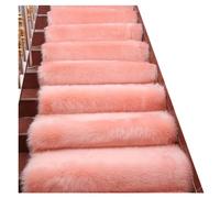 HotYou Tapis en Peau de Mouton Synthétique, Tapis Fausse Fourrure, Carpette Moelleuse pour décoration d'escalier, Chambre, canapé, Sol, Studio de Photographie,Pink,60 * 27 CM