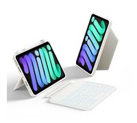 HOU Étui Clavier pour iPad Mini 7e/6e génération, 8,3 Pouces, Folio Bluetooth, Clavier Magnétique Amovible à 150 Degrés, Résistant aux Rayures et aux Chocs, Charge USB-C