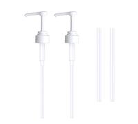 Houdao Lot de 2 Pompe doseuse bidon 5 litres Bouteille Pompe Vide, réutilisables Flacon Pompe Vide Plastique Remplacement de 38 cm pour contenants d'assaisonnement de Liquide de Salle de Bain(Blanc)