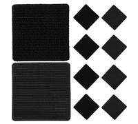 HOUDERCO 10 Ensembles de Patchs Auto-agrippants Adhésifs pour Tapis de Sol de Voiture, Ruban Double Face en Nylon Thermofusible Noir, Fixation pour Intérieur Auto