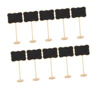 HOUDERCO 10 pièces Lot de Mini Tableaux Ardoise Bois Panneau Effaçable pour Messages Décoration Maison et Événements pour Anniversaires Étiquettes Plantes et DIY
