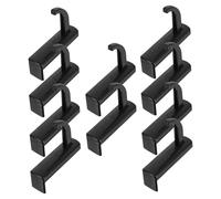 HOUDERCO 10 Pièces Support Casque Écouteurs Adhésif Noir Crochet Polyvalent pour Écran Ordinateur Cintre Casque Over Ear pour Bureau et Gaming