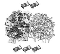 HOUDERCO 100 Ensembles Lot de Clips de Fixation pour Clôtures Aluminium avec Vis Agrafes Robustes pour Cages et Clôtures Animaux Montage Fiable sur Poteaux