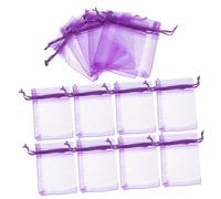 HOUDERCO 100Pièces Organza pour avec Cordon Foncé pour Cookies et Petits Présents Élégants et Polyvalents