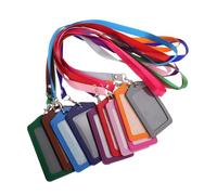 HOUDERCO 10pièces Lot De Porte-badges Transparents Avec Tour De Cou à Boucle Métallique Multicolores Étui Protecteur Pour Cartes Identité Et Badges Professionnels Adapté Pour Conférences