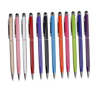 HOUDERCO 12 pièces Lot de Stylets Stylo Bille et Crayon Tactile Capacitif pour Téléphone et Tablette Léger et Précis pour Écriture Dessin et Navigation Écran Tactile Couleur Aléatoire