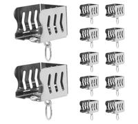HOUDERCO 12pcs Embouts en Acier Inoxydable pour Rail de Rideaux Droits et Carrés, Fixation Murale ou Plafond, Design Élégant, Scelle Parfaitement le Rail