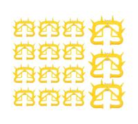 HOUDERCO 15 Pièces Dispositif Printemps et pour Veaux et Vaches Laitières et de Sevrage en Plastique Jaune , Réutilisable Taille Ajustable Étables et Élevages Intensifs