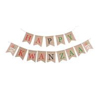 HOUDERCO 1pièce Happy Kwanzaa Bunting Lin Décoratif Drapeau Pour Célébrations De Kwanzaa