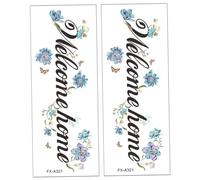 HOUDERCO 2 ensembles Stickers Muraux Autocollants PVC pour Salon et Chambre de Lettres Anglaises Welcome Auto-adhésives Décoration Murale DIY Amovible sans Résidu