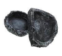 HOUDERCO 2 pièces Bol Eau Terrarium Reptiles avec Motif Arbre Récipient Double pour Nourriture et Eau Tortues et Lézards Bac Pratique pour Alimentation et Hydratation