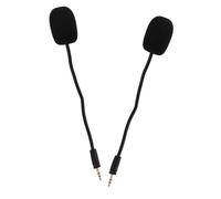 HOUDERCO 2 Pièces Microphone pour Casque Gaming PC Fonction Muet et Réglage du Volume, Embout en Mousse Confortable, Accessoire pour Jeux et Chant à Domicile