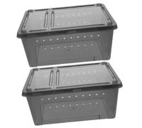 HOUDERCO 2pièces Boîte Élevage pour Reptiles Habitat pour Insectes Conteneur Transparent pour Alimentation Et Incubation pour Crabe Escargot Et Autres Petits Animaux