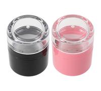 HOUDERCO 2pièces Bouteille Shampoing Sec Rechargeable avec Mousseur et Miroir Poudre Volumisante pour Cheveux Étui Compact pour Voyage et Everyday Use Couleurs Rose et Noir