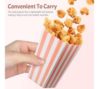HOUDERCO 48 Boîtes à Popcorn à Rayures pour Snacks en Papier, Adaptées aux Fêtes d'Anniversaire et Événements Familiaux
