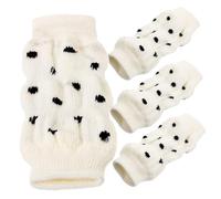 HOUDERCO 4pièces Protège-Coudes pour Chien à Pois Blancs Lot de Jambières Légères Et Chaudes Protège-Jambes Anti-salissures pour Animaux De Compagnie Chaussettes Confortables pour Extérieur