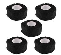 HOUDERCO 5 Pièces Bandage Auto-adhésif Élastique, Bande de Sport en Coton Noir, Confortable Peau, pour Activités Extérieures et Usage Domestique, Femmes et Athlètes