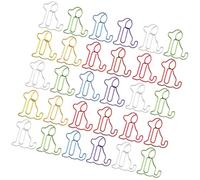 HOUDERCO 60 Trombones en Métal Forme Chien Assis, Marque-pages Multifonctions Mignons pour Bureau et École, Accessoires Décoratifs pour Étudiants et Amateurs de Chiens Couleur Aléatoire