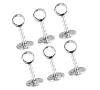 HOUDERCO 6pièces Étai de Barre de Penderie Acier Inoxydable pour Armoire ou Cloche Support de Tringle de Penderie Résistant et Facile à Installer