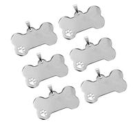 HOUDERCO 6pièces Plaques Identification pour Animaux Acier Médaille avec Gravure Personnalisée pour Noms Et Numéros De Téléphone Étiquettes pour Chiens Et