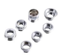 HOUDERCO 7 Pièces Adaptateur pour Robinet Domestique en Cuivre sans Fuite, Accessoire Argenté pour Tuyau de Jardin ou Évier Cuisine, Kit Pratique pour Économie d'eau