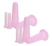 HOUDERCO 8 Pièces Ventouse Faciale en Silicone Rose pour Joues et Plis | Surface Lisse sans Couture, Fonction Manuelle de Vide, Pochette Portable