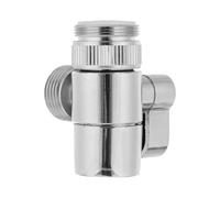 HOUDERCO Adaptateur de Robinet en Cuivre Argenté Robuste Débit d'eau Fluide, Répartiteur Extérieur Cuisine et Salle de Bain