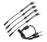HOUDERCO Adaptateur Répartiteur de Casque 3,5 Mm 5pcs, Connecteur Audio Mâle Double, Transmission Audio Haute Précision en Nylon et Métal, pour Réunions et Formations