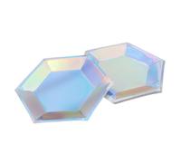 HOUDERCO Assiettes en Papier Jetables Hexagonales pour Fête 8pcs 20cm, Design Chic et Créatif, pour Shower et Réunions Familiales