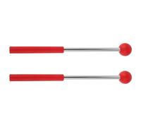HOUDERCO Baguettes de Batterie Marimba en Fer Poignée Antidérapante, Maillets de Percussion Musicale Rouges, 1 Paire, Adaptées aux Débutants et Professionnels