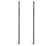 HOUDERCO Baguettes de Tirage en Alliage D'aluminium et Plastique Noir pour Rideaux 2pcs Compatible Tringles Romaines, Tirette de Rideau Facile pour Décoration Intérieure