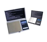 HOUDERCO Balance de Précision Numérique Design Compact 500g Précision 0,1g en Acier Inoxydable et Plastique Dur, Couvercle Rabattable pour Bijoux pour Usage Portable