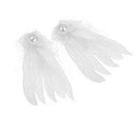 HOUDERCO Barrette à Cheveux avec Perles et Plumage D'oiseau en Alliage Blanc Style Ancien Ethnique Élégant, Maintien pour Mariages et Fêtes