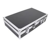 HOUDERCO Boîte de Rangement pour Microphone sans Fil 2 Emplacements, Valisette de Protection en Aluminium Noire, Étui Robuste pour Matériel Audio Ktv, Mallette Portable pour 2 Micros Mains