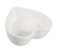 HOUDERCO Bol à Bonbons de Cœur, Bol de Service en Porcelaine Blanc, Capacité Moyenne, pour Desserts et Bonbons, Saint-valentin, Soirée en Amoureux, Fêtes D'anniversaire