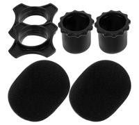 HOUDERCO Bonnette Anti-vent pour Microphone en Mousse Noire, de Bruit et Compacte, 2 Sets Universels pour Performance sur Scène et Ktv
