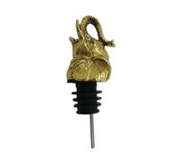 HOUDERCO Bouchon de Tête D'éléphant Dorée en Alliage Léger et Sûr Verseur à Vin Accessoire Créatif pour Bouteille de Vin, pour Maison et Fête