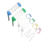 HOUDERCO Bouteille d'eau pour Petits Animaux Tête INOX à Bille Roulante, Lot 4 Pièces Plastique Transparent 60ml-125ml pour Hamster, Lapin, Cochon d'Inde Accessoire D'abreuvement Pratique pour Cages