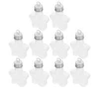 HOUDERCO Bouteilles de Bonbon Multifonctions en Plastique Transparent Lot de 10 Couvercle en Aluminium, pour Conserver Bonbons, Lait et Jus Lors de Fêtes de Noël