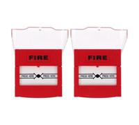 HOUDERCO Bouton Alarme Incendie Urgence Manuel Rouge en Plastique, 2pcs Réinitialisation Facile et Réponse Rapide, pour Hôtel et Espaces Publics