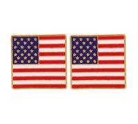 HOUDERCO Boutons de Manchette Drapeau Américain en Alliage Robuste, Finition Lumineuse Résistante au Ternissement, pour Entretiens D'embauche et Événements Patriotiques