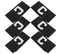 HOUDERCO Brassard de Capitaine de Football Différenciation de Rôle 6 Pièces en Nylon Noir, Résistant pour Jeu Intense pour Événements de Football et Activités Sportives D'équipe