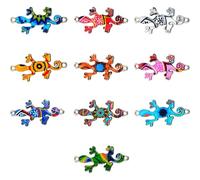 HOUDERCO Breloques Accessoires de Bijoux Trou pour Chaîne 10pcs en Alliage Gecko Pratiques Couleur Aléatoire pour Bracelets et Colliers DIY
