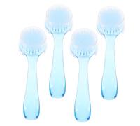 HOUDERCO Brosse Nettoyante Pour Ongles Multifonction 4 Pcs Tête Ronde Taille Compacte Poignée Ergonomique Pour Manucure Pédicure Usage Domestique Couleur Bleu Capuchon
