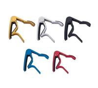 HOUDERCO Capo de Guitare Acoustique et Classique en Alliage D'aluminium Silicone, Pack de 5 Pièces, Facile à Repositionner et Protège la Guitare, pour Débutants et Couleur Aléatoire