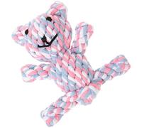 HOUDERCO Chien en Corde de Coton d'ours, à Mâcher pour Chiot, Renforce la Relation et Nettoie Les Dents Lors du Jeu
