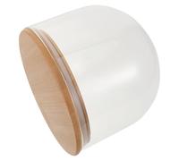 HOUDERCO Cloche en Verre Transparent avec Base en Bambou pour Fleurs Éternelles et Gâteaux, Dôme Haute Transparence Facile à Nettoyer, Décoration pour Occasions Spéciales